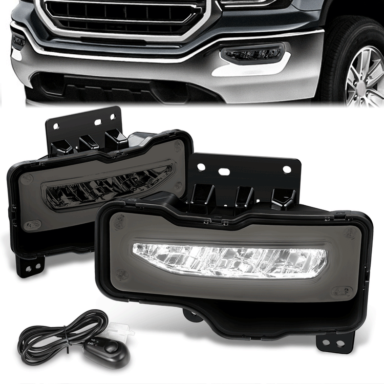 FAROS DE NIEBLA 16-18 GMC SIERRA 1500 / 2018 GMC SIERRA 1500 LIMITED - FULL LED - SMOKED