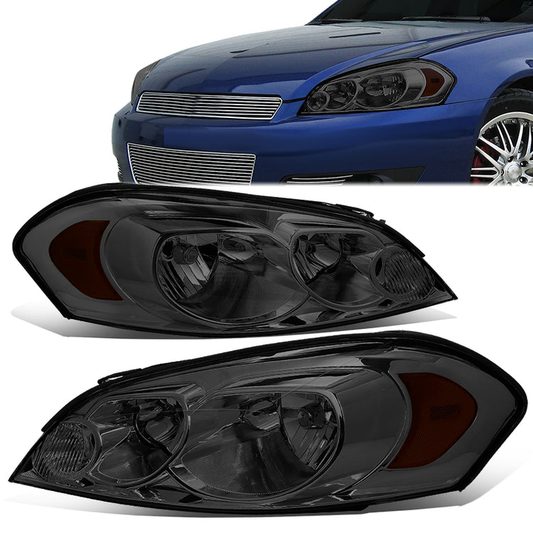 FAROS 06-13 CHEVY IMPALA / 14-16 CHEVY IMPALA LIMITED / 06-07 CHEVY MONTE CARLO 2/4-DOOR - SMOKE HOUSING / AMBER CORNER - H11 LOW BEAM / H9 HIGH BEAM