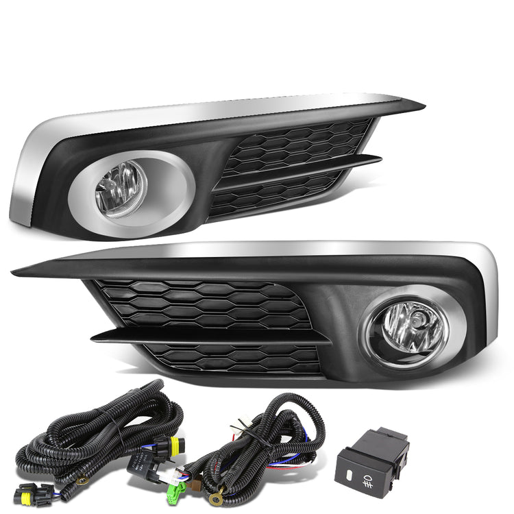 FAROS DE NIEBLA 16-17 HONDA CIVIC 2-DR, 4-DR LX, EX - WITH SWITCH, BEZEL - H8 BULB - CHROME TRIM -