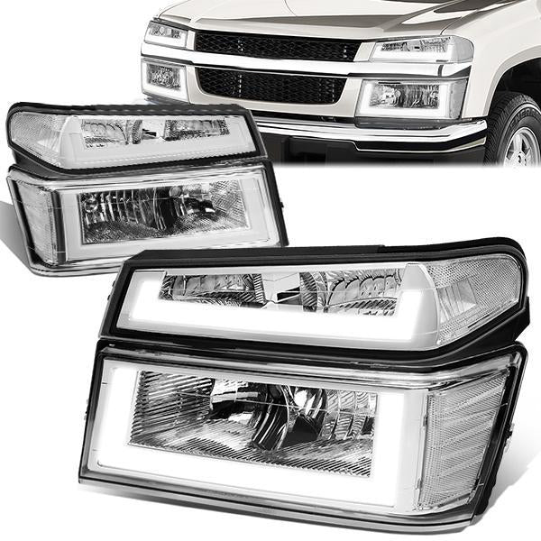 FAROS 04-12 CHEVY COLORADO - LED RUNNING LIGHTS REQUIRE TAPPING INTO EXISTING WIRING - LED DRL - CHROME HOUSING / CLEAR CORNER - 9006 LOW BEAM / 9005 HIGH