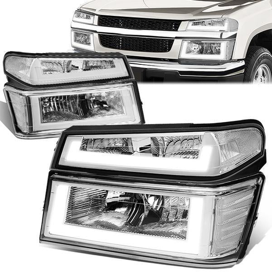 FAROS 04-12 CHEVY COLORADO - LED RUNNING LIGHTS REQUIRE TAPPING INTO EXISTING WIRING - LED DRL - CHROME HOUSING / CLEAR CORNER - 9006 LOW BEAM / 9005 HIGH