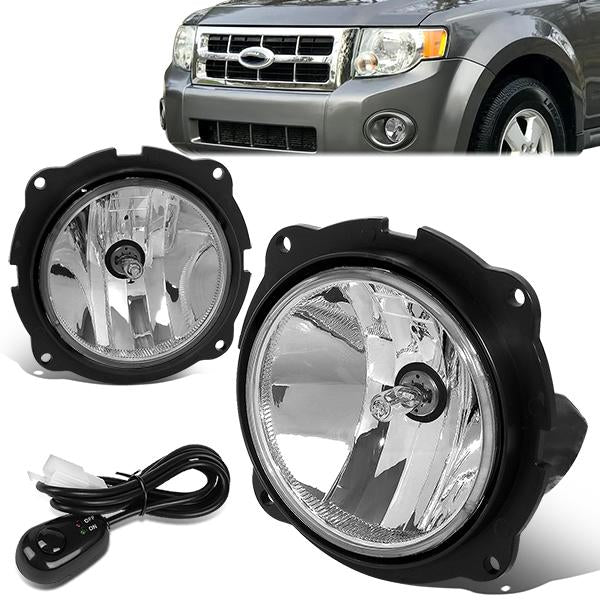 FAROS DE NIEBLA 07-12 FORD ESCAPE - WITH SWITCH - CHROME / CLEAR
