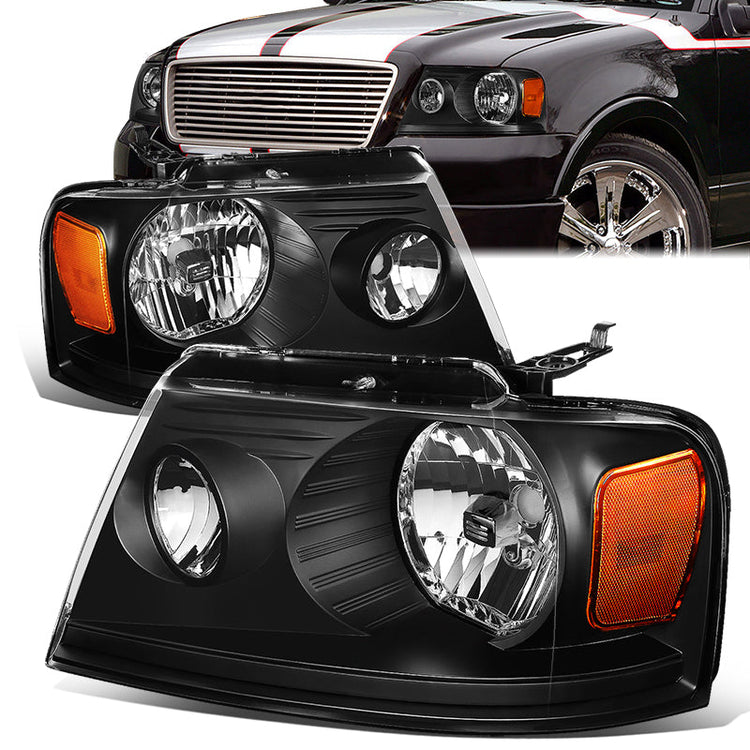 FAROS 04-08 FORD F-150 / 06-08 LINCOLN MARK LT - OE STYLE - H13 HIGH/LOW BEAM / 194 SIDE MARKER / 3157A TURN SIGNAL - BLACK HOUSING / AMBER CORNER