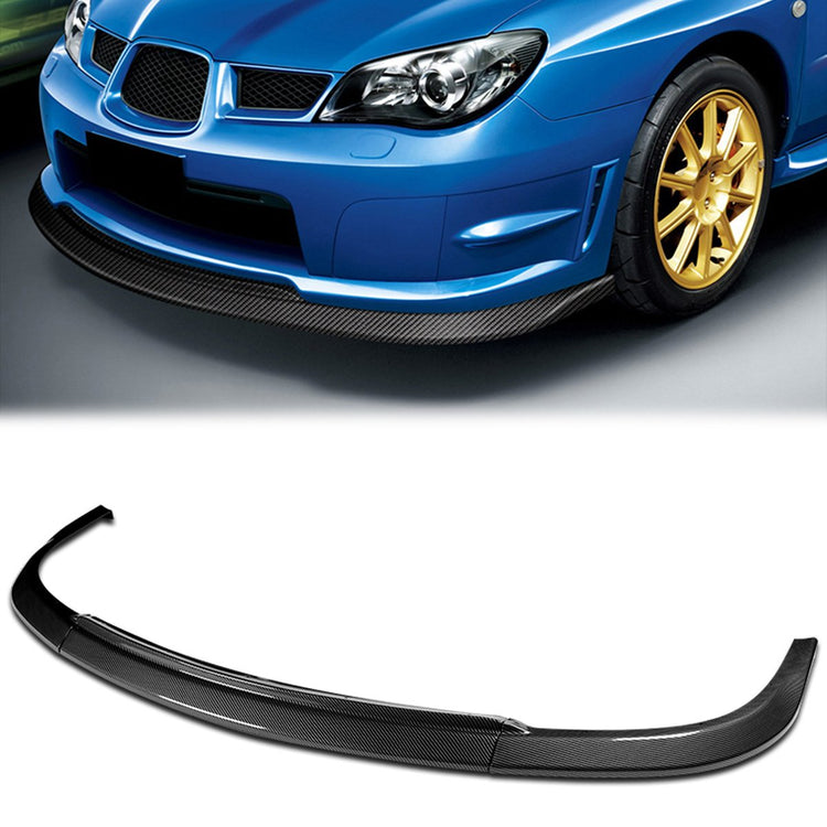 LIP FRONTAL 06-07 SUBARU IMPREZA WRX STI - REQUIRES DRILLING BUMPER FOR INSTALLATION - 3PC - CARBON FIBER LOOK
