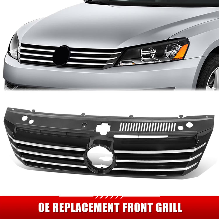 PARRILLA GRILLE - VG PASAT '11-'15/ GRILLE ASS'Y/ PAINTED BLACK/ W/O CHROME MOULDING//PARTS.NO,VW1200153//OEM NO,561853651AOQE