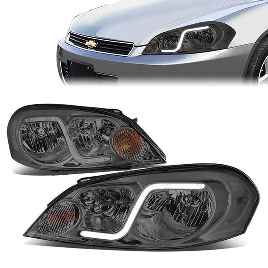 FAROS 06-13 CHEVY IMPALA / 06-07 MONTE CARLO / 14-16 CHEVY IMPALA LIMITED 2/4-DOOR - LED DRL - SMOKE HOUSING / CLEAR CORNER - H11 LOW BEAM / H9 HIGH BEAM