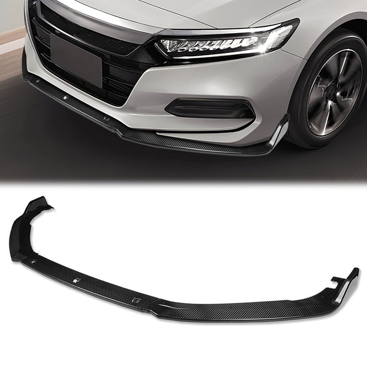 LIP FRONTAL 18-22 HONDA ACCORD SEDAN - REQUIRES DRILLING BUMPER FOR INSTALLATION - 3PC - CARBON FIBER LOOK