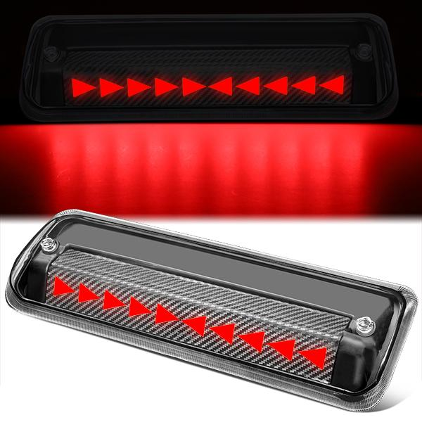 LUZ DE FRENO 07-10 FORD EXPLORER SPORT TRAC / 04-08 FORD F-150 - 3D - LED - SEQUENTIAL TRIANGLE LED - BLACK