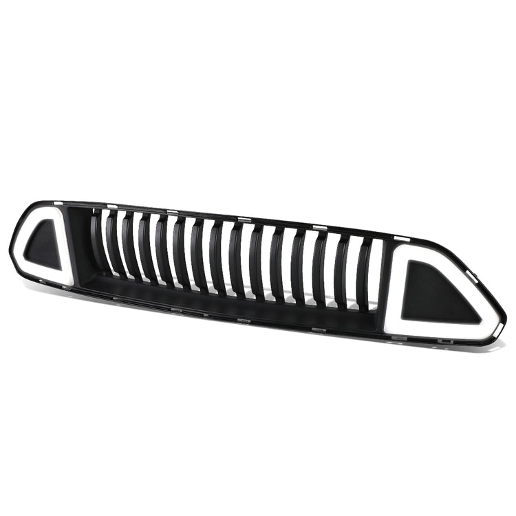 PARRILLA GRILLE - 15-17 FORD MUSTANG - VERTICAL FENCE STYLE - W/ LED DRL LIGHT - BLACK