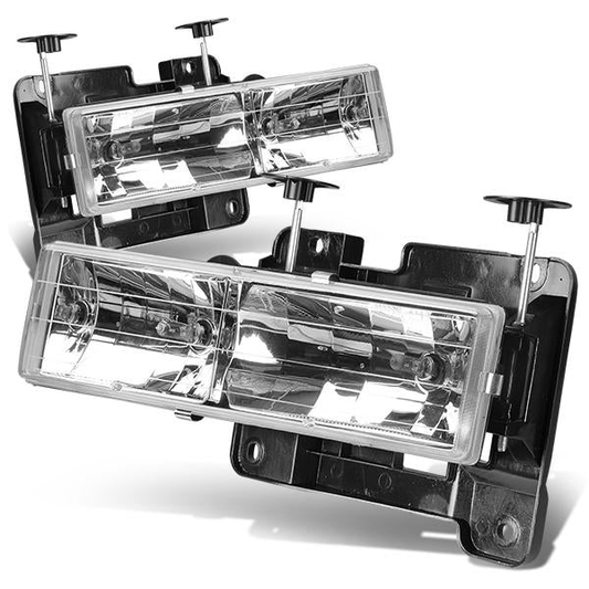 FAROS 88-98 CHEVY C10 2/4-DOOR - 2PC - CHROME HOUSING - 9006 LOW BEAM / 9005 HIGH BEAM