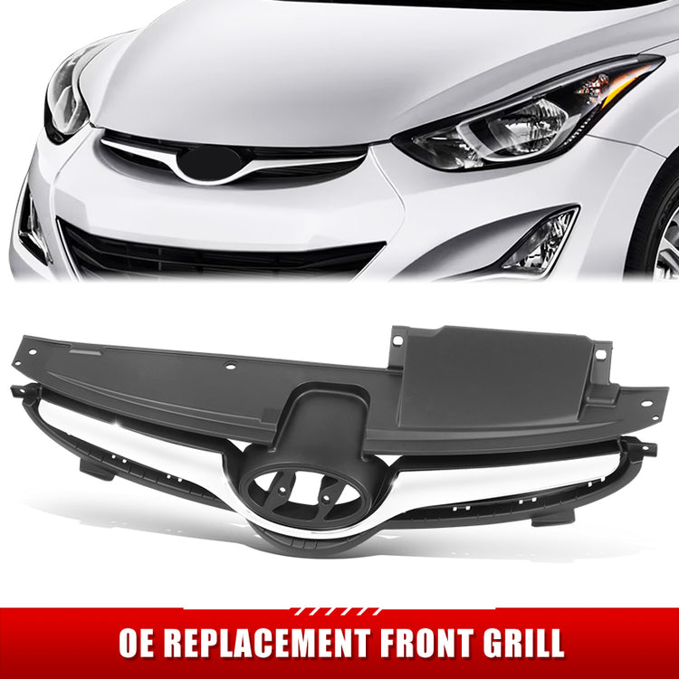 PARRILLA GRILLE - HY ELNTR 11-13/14-16/ GRILLE ASS'Y 14-16/ PAINTED BLACK W/CHROME MLDG/ (4D) (KOREA BUILT)//PARTS.NO,HY1200173//OEM NO,863503X700