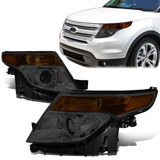 FAROS 11-15 FORD EXPLORER 4-DOOR - PROJECTOR - H7 LOW BEAM / HIGH BEAM - SMOKE HOUSING / AMBER CORNER