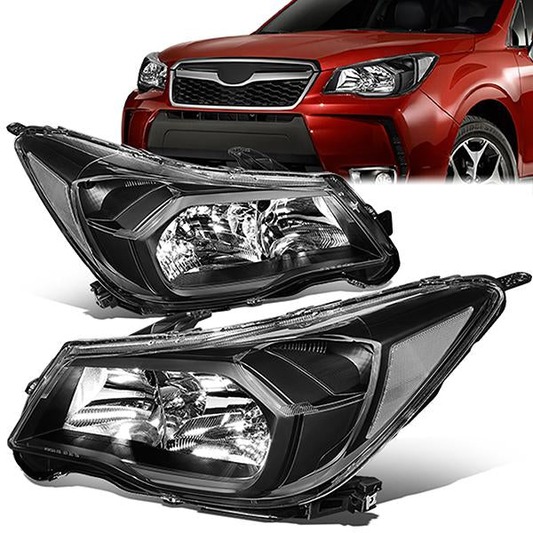 FAROS 14-16 SUBARU FORESTER - ONLY FITS MODELS W/ HALOGEN HEADLIGHTS - H11 LOW BEAM / 9005 HIGH BEAM / 7440 SIGNAL / 168 MARKER  - BLACK HOUSING / CLEAR CORNER