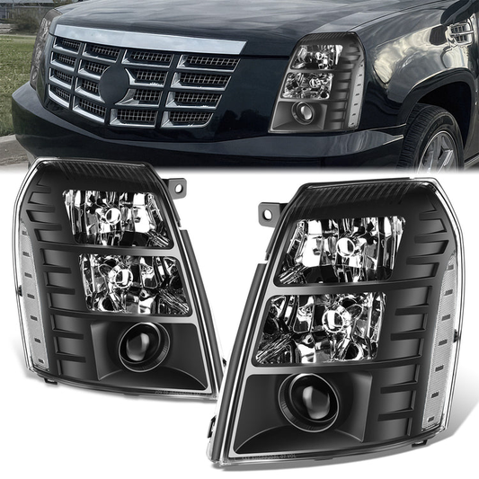 FAROS 07-14 CADILLAC ESCALADE / 07-14 CADILLAC ESCALADE ESV / 07-13 CADILLAC ESCALADE EXT - BLACK HOUSING / CLEAR CORNER - D1S HIGH / LOW BEAM; 194 MARKER