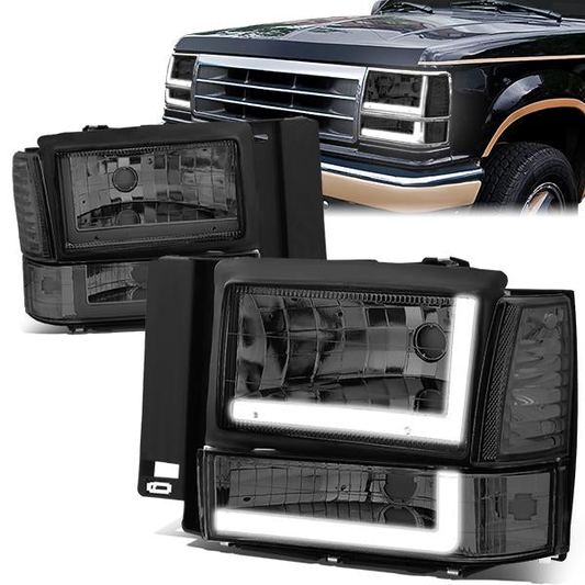 FAROS 91-94 FORD EXPLORER - LED RUNNING LIGHTS REQUIRE TAPPING INTO EXISTING WIRING - LED DRL - SMOKE HOUSING / CLEAR CORNER - 9004 LOW BEAM / 9004 HIGH BEAM
