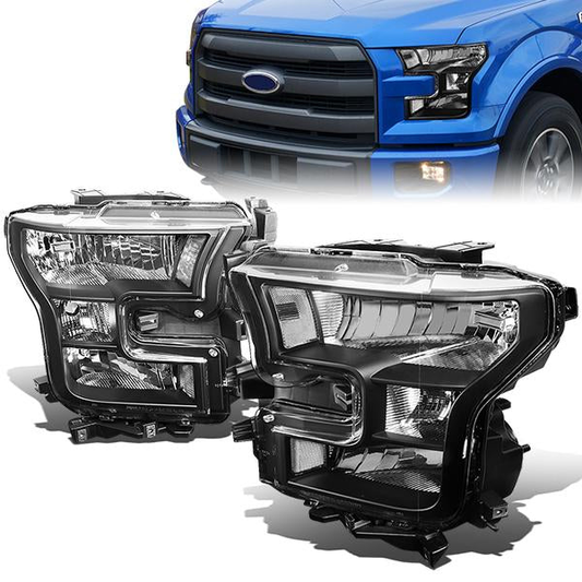 FAROS 15-17 FORD F-150 2/4-DOOR - ONLY FITS MODELS W/ COMPOSITE HEADLIGHTS - H11 LOW BEAM / 9005 HIGH BEAM / 7444NA TURN SIGNAL - BLACK HOUSING / CLEAR CORNER