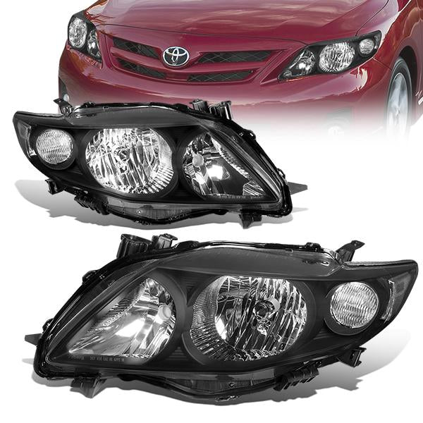 FAROS 09-10 TOYOTA COROLLA - 9006 LOW BEAM / 9005 HIGH BEAM / 3457A TURN SIGNAL - BLACK HOUSING / CLEAR CORNER