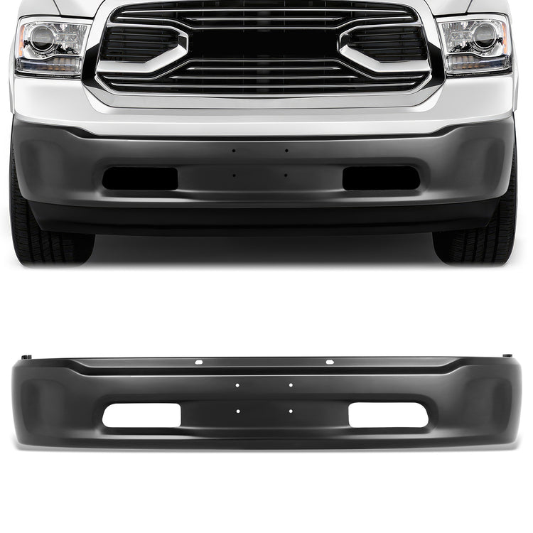 DEFENSA 14-18 RAM 1500 / 19-23 RAM 1500 CLASSIC, WITHOUT PARKING SENSOR HOLES; WITHOUT FOG LIGHT CUTOUTS - BLACK