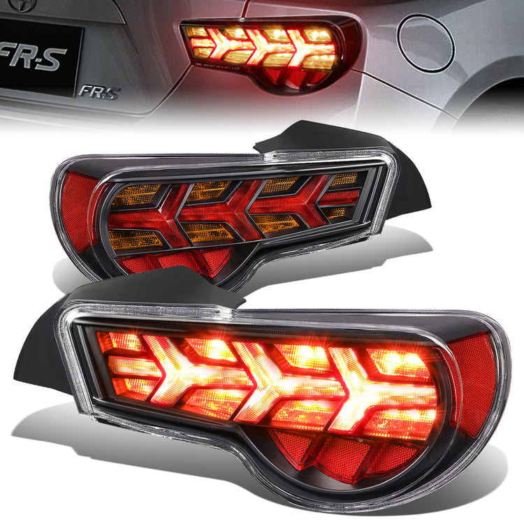 FAROS TRASEROS 13-17 SCION FRS, SUBARU BRZ - BLACK HOUSING / CLEAR LENS / AMBER SIGNAL