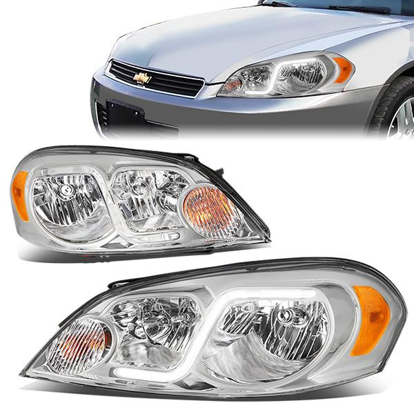 FAROS 06-13 CHEVY IMPALA / 06-07 MONTE CARLO / 14-16 CHEVY IMPALA LIMITED 2/4-DOOR - LED DRL - CHROME HOUSING / AMBER CORNER - H11 LOW BEAM / H9 HIGH BEAM