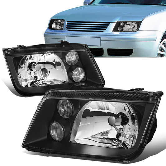 FAROS 99-05 VOLKSWAGEN JETTA - H4 LOW BEAM / HIGH BEAM / 2827 TURN SIGNAL - BLACK HOUSING