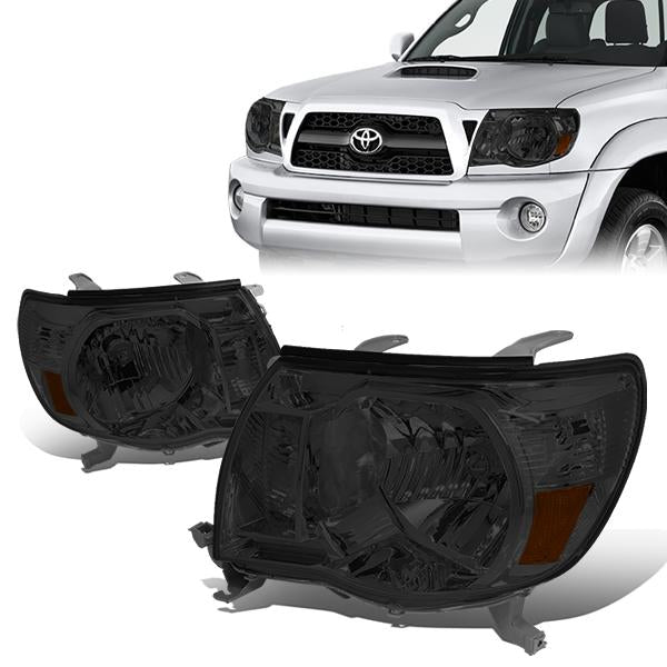 FAROS 05-11 TOYOTA TACOMA - OE STYLE - H4 HIGH / LOW BEAM / 4157NA TURN SIGNAL - CHROME HOUSING / SMOKED LENS / AMBER CORNER
