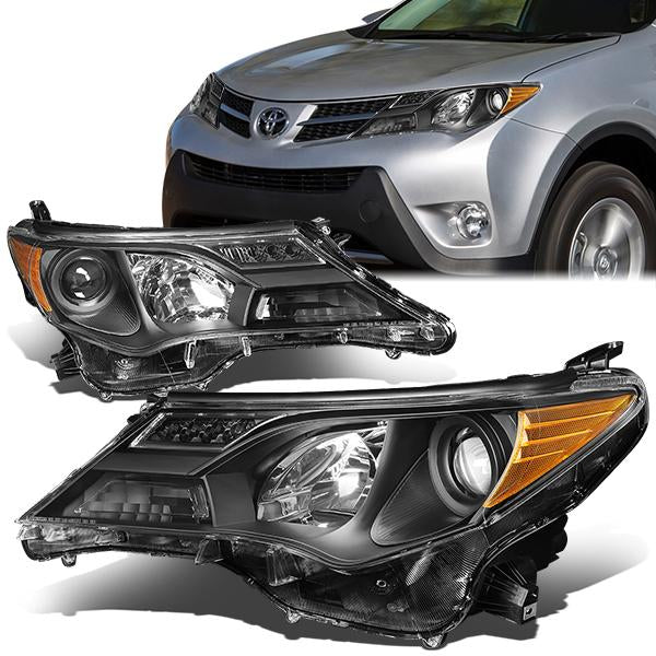FAROS 13-15 TOYOTA RAV4 - PROJECTOR - H11 LOW BEAM / 9005 HIGH BEAM / 3457A TURN SIGNAL - BLACK HOUSING / AMBER CORNER