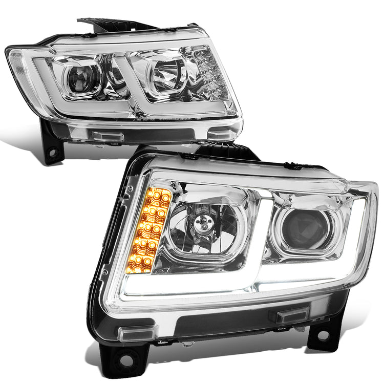 FAROS 11-13 JEEP GRAND CHEROKEE - FITS MODELS WITH HALOGEN HEADLIGHTS ONLY - PROJECTOR LOW BEAM - CHROME HOUSING / CLEAR CORNER - H1 LOW BEAM / 9005 HIGH BEAM