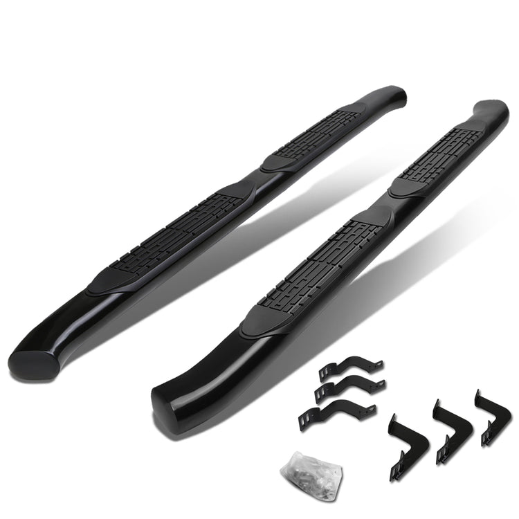 ESTRIBOS 4" - OVAL - 45 DEG - 07-17 TOYOTA TUNDRA - DOUBLE CAB - BLACK