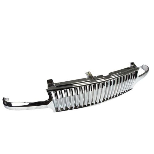 PARRILLA GRILLE - 00-06 CHEVROLET SUBURBAN 1500 , 2500 - VERTICAL FENCE STYLE - ABS - GLOSSY - FITS 10TH GEN. SILVERADO MODELS W/ GM GMT 800 / 830 PLATFORM ONLY - CHROME
