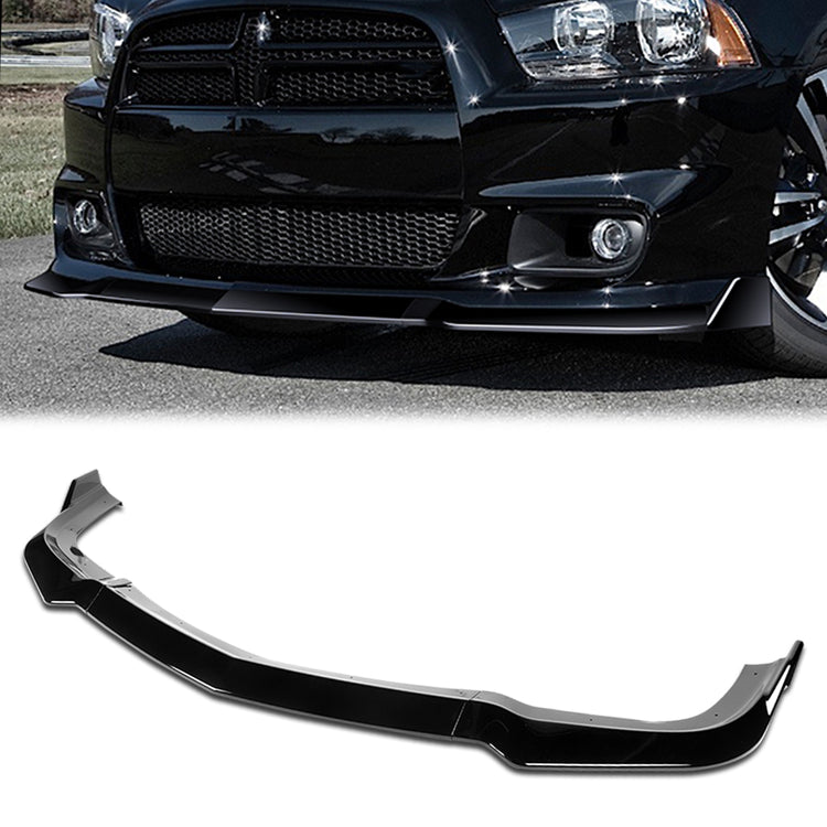 LIP FRONTAL 11-14 DODGE CHARGER SRT - REQURIES DRILLING BUMPER FOR INSTALLATION - 3PC - PAINTED GLOSS BLACK