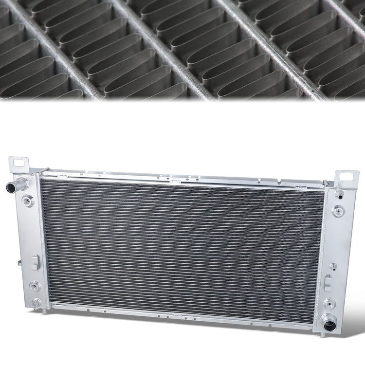 RADIADOR DE ALUMINIO RADIATOR - 99-14 CHEVY SILVERADO GMC SIERRA - 3 ROW 34" WIDE - ALUMINUM - METALLIC