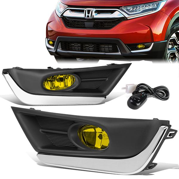 FAROS DE NIEBLA 17-18 HONDA CR-V - REQUIRES FOG LIGHT BRACKETS FOR INSTALLATION - WITH CHROME TRIM BEZEL - AMBER