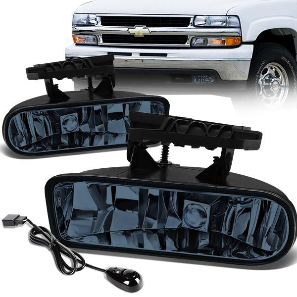 FAROS DE NIEBLA 99-02 GMC SIERRA 1500, 2500 / 01-02 SIERRA 1500, 2500, 3500 / 00-06 YUKON, YUKON XL 1500, 2500 2/4-DR - DOES NOT FIT C3 AND DENALI MODELS - W/ SWITCH - 899 BULB - BLUE
