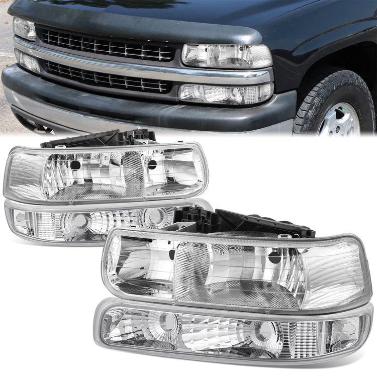 FAROS 99-02 CHEVY SILVERADO/AVALANCHE//WHITE HOOD, WHITE REVERSE, BRIGHT BOTTOM 4P LIGHT WITH BLUE LIGHT BULB