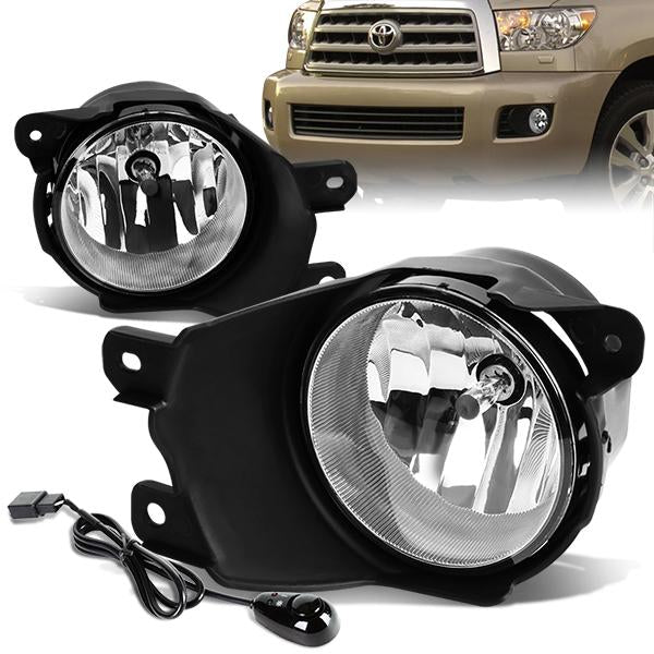 FAROS DE NIEBLA 08-17 TOYOTA SEQUOIA - WITH SWITCH - H10 BULB - CHROME / CLEAR
