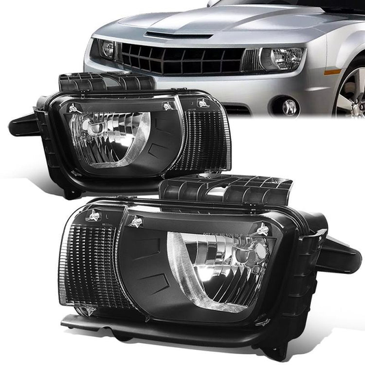 FAROS 10-13 CHEVY CAMARO - FITS MODELS WITH HALOGEN HEADLIGHTS ONLY - OE STYLE - BLACK HOUSING / CLEAR CORNER - H13 LOW BEAM / HIGH BEAM - 3457NA SIGNAL