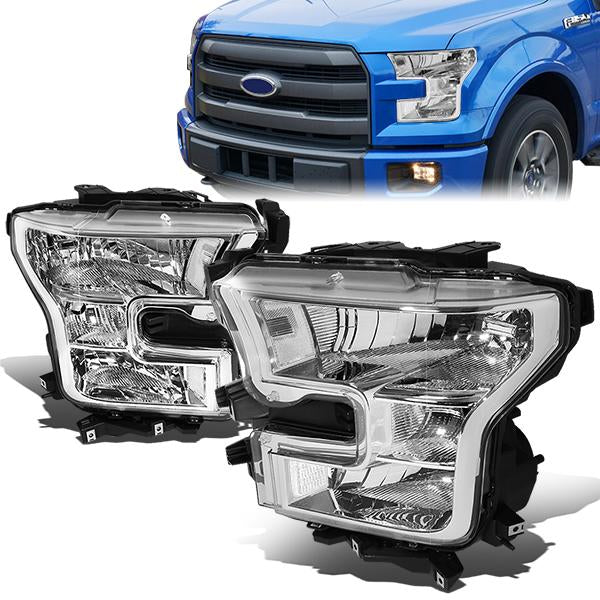 FAROS 15-17 FORD F-150 2/4-DOOR - ONLY FITS MODELS W/ COMPOSITE HEADLIGHTS - H11 LOW BEAM / 9005 HIGH BEAM / 7444NA TURN SIGNAL - CHROME HOUSING / CLEAR CORNER