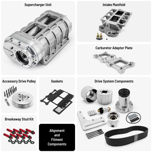 Chevy SBC 350 Complete 6-71 Roots Supercharger Blower Kit