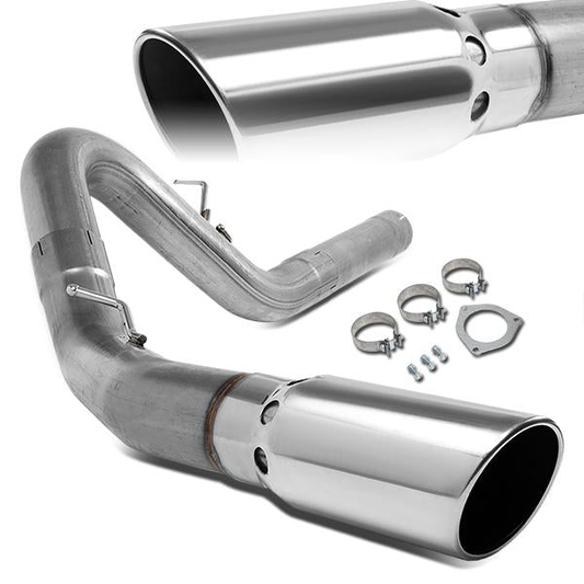 TUBERIA CATBACK FILTER BACK EXHAUST - 07-10 CHEVY SILVERADO 2500HD 3500HD 6.6L TURBO DIESEL / 07-10 GMC SIERRA 2500HD 3500HD 6.6L TURBO DIESEL - SINGLE TIP - STAINLESS STEEL
