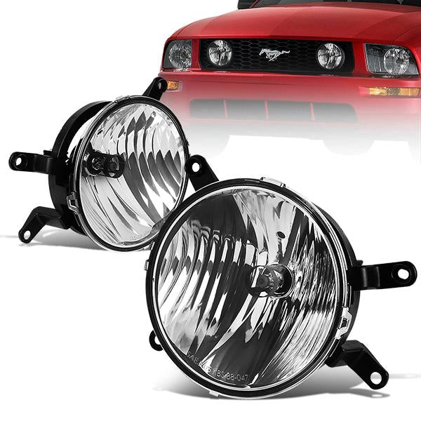 FAROS DE NIEBLA 05-09 FORD MUSTANG GT 2-DOOR - FITS IN GT FOG LIGHT GRILLE - NO SWITCH - H10 BULB - CLEAR