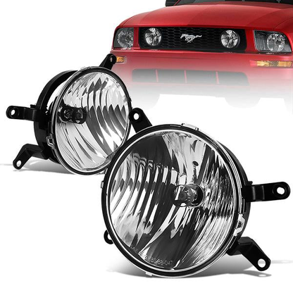 FAROS DE NIEBLA 05-09 FORD MUSTANG GT 2-DOOR - FITS IN GT FOG LIGHT GRILLE - NO SWITCH - H10 BULB - CLEAR