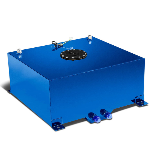 TANQUE DE GASOLINA FUEL CELL - GAS TANK WITH LEVEL SENDER - 20 GALLON - ALUMINUM - BLACK CAP - BLUE