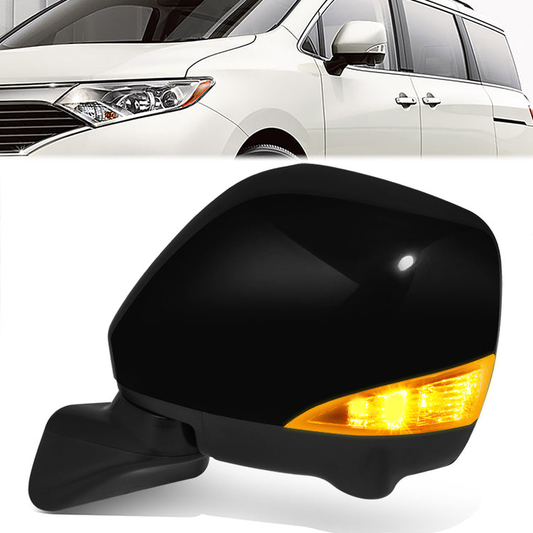 RETROVISOR MIRROR - OE STYLE - NISSAN QUEST 11-14 - WITH POWER WITH HEATED WITH BLIND SPOT WITH CAMERA WITH MEMORY - DRIVER SIDE - PAINT TO MATCH - BLACK