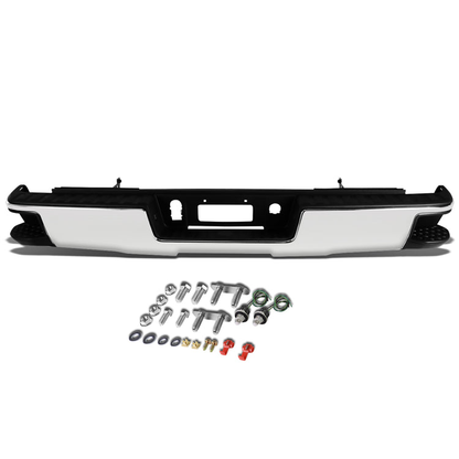 DEFENSA TRASERA 14-18 CHEVY SILVERADO 1500 GMC SIERRA 1500 - CORNER STEP MODEL W/O PARKING SENSOR HOLES - CHROME