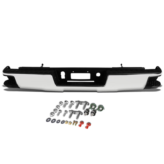 DEFENSA TRASERA 14-18 CHEVY SILVERADO 1500 GMC SIERRA 1500 - CORNER STEP MODEL W/O PARKING SENSOR HOLES - CHROME