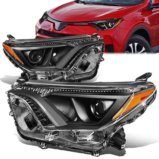 FAROS 16-18 TOYOTA RAV4 - PROJECTOR LOW BEAM - 9012 HIGH / LOW BEAM - BLACK HOUSING / AMBER CORNER