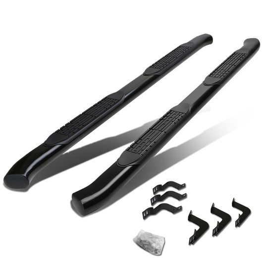 ESTRIBOS 4" - OVAL - 45 DEG - 07-17 TOYOTA TUNDRA - CREW MAX - BLACK