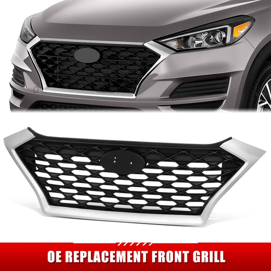 PARRILLA GRILLE - HY TUSN (IX25/35) 16-18/19-21/ GRILLE ASS'Y 19-21/ PAINTED BLACK/ W/SILVER MOULDING/ (W/O VIEW CAMERA)//PARTS.NO,HY1200225//OEM NO,86350D3500