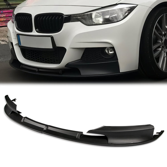 LIP FRONTAL 12-13 BMW 325I M-SPORT / 13-15 328I M-SPORT / 13-18 320I M-SPORT / 2016 340I M-SPORT / 16-18 330I M-SPORT - FITS M-SPORT MODELS ONLY - REQUIRES DRILLING BUMPER FOR INSTALLATION - 3PC - MATTE BLACK